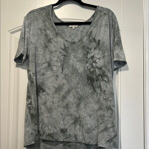 Gray/Green Tie-Dye Women's Top